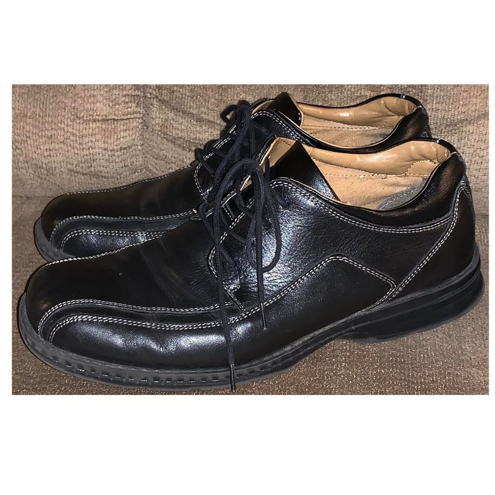 Dockers Pro Style Men's Black Leather Shoes All Motion Comfort (sz 12M) 90-29024